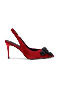 Kurt Geiger London pantofi cu toc Belgravia Bow High Sling culoarea rosu, 4984950789 imagine