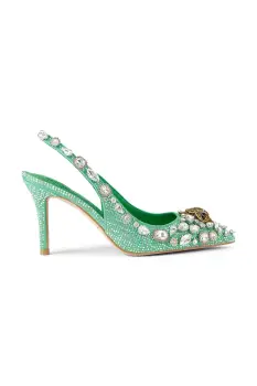 Kurt Geiger London pantofi cu toc Belgravia C High Sling culoarea verde, 5385873609 imagine