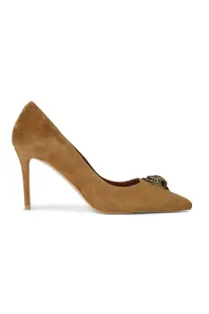 Kurt Geiger London pantofi cu toc stiletto din piele intoarsa Belgravia Eagle Court Tan Suede imagine