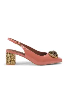 Kurt Geiger London pantofi de piele Chelsea Block Slingback culoarea maro, cu toc drept, cu toc deschis, 3415017309 imagine