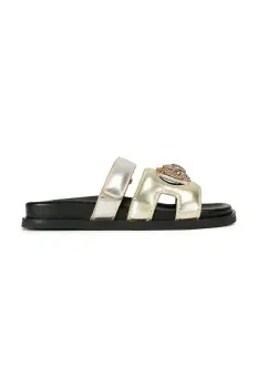 Kurt Geiger London papuci de piele Eagle Cut Out Sandal culoarea auriu, cu platforma, 4732666109 imagine
