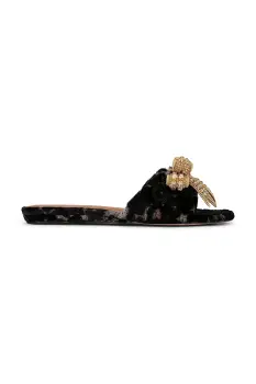 Kurt Geiger London papuci Kensington Bow Flat Sdl culoarea negru, 655735689 imagine