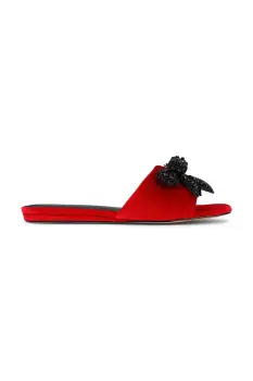 Kurt Geiger London papuci Kensington Bow Flat Sdl culoarea rosu, 655750789 imagine