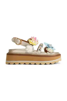 Kurt Geiger London sandale cu platforma pentru femei, din piele Octavia Sling Flatform imagine
