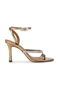 Kurt Geiger London sandale cu toc inalt din piele Crystal Strap Sandal imagine