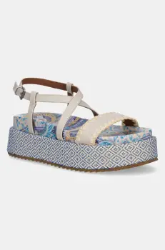 Kurt Geiger London sandale de piele Chelsea Flatform Sandal femei, culoarea bej, cu platforma, 4352286109 imagine