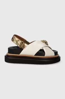 Kurt Geiger London sandale de piele Orson Cross Strap Sandal femei, culoarea alb, cu platforma, 9992241109 imagine