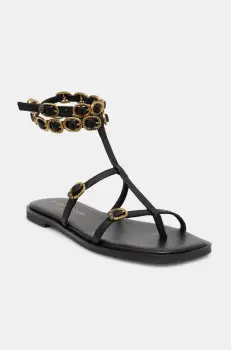 Kurt Geiger London sandale de piele Regent Flat Gladiator femei, culoarea negru, 4381000109 imagine