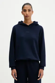 La Mania bluza ALI culoarea maro, cu gluga, uni, ALI imagine