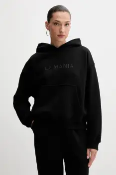 La Mania bluza BROOK culoarea gri, cu gluga, cu imprimeu, BROOK imagine