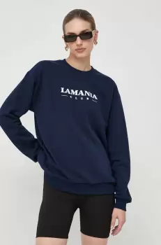 La Mania bluza femei, culoarea albastru marin, cu imprimeu imagine