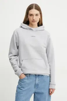 La Mania bluza femei, culoarea gri, cu gluga, melanj, ARIA imagine