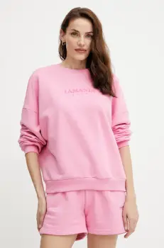 La Mania bluza femei, culoarea roz, cu imprimeu, LOVELY imagine