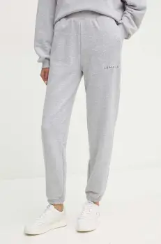 La Mania pantaloni de trening PL culoarea gri, melanj, MEDLEY imagine