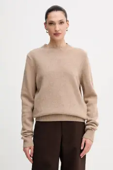 La Mania pulover de lana MELLOW culoarea bej, MELLOW imagine