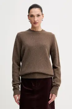 La Mania pulover de lana MELLOW culoarea maro, MELLOW imagine