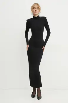 La Mania rochie AMY culoarea negru, maxi, mulata, LM.AMY imagine