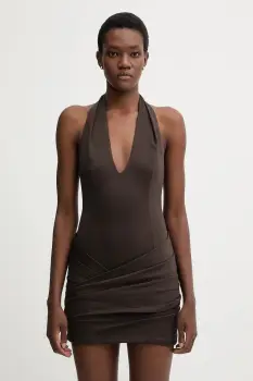 La Mania rochie BLANCA culoarea maro, mini, mulata, BLANCA imagine