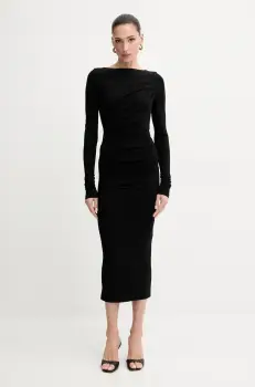 La Mania rochie culoarea negru, maxi, mulata, PRECIOUS imagine