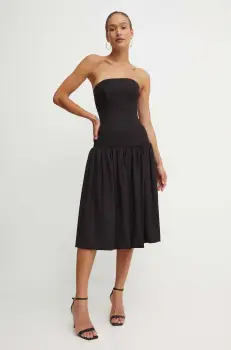 La Mania rochie culoarea negru, midi, evazati, GRAZIE imagine