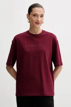 La Mania tricou din bumbac culoarea bej imagine