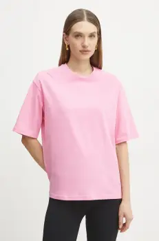 La Mania tricou din bumbac femei, culoarea roz imagine