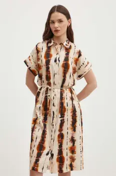 La Petite Francaise rochie din bumbac RAVIN culoarea bej, mini, drept imagine