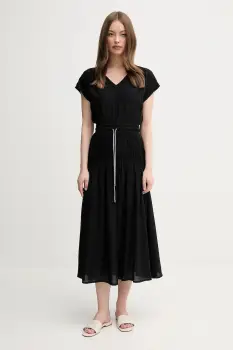 La Petite Francaise rochie RAYAN culoarea negru, midi, evazati, RAYAN imagine