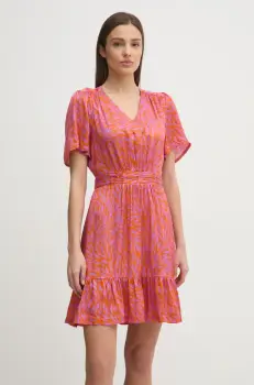 La Petite Francaise rochie RYHANA culoarea portocaliu, mini, evazati, RYHANA imagine