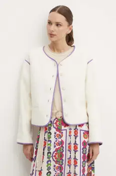 La Petite Francaise sacou VOYAGE culoarea bej, un singur rand de nasturi, neted imagine