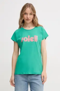 La Petite Francaise tricou din bumbac TYFANY femei, culoarea verde, TYFANY imagine