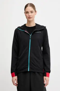 LA Sportiva hanorac Mood culoarea negru, cu gluga, uni, ZACF002 imagine