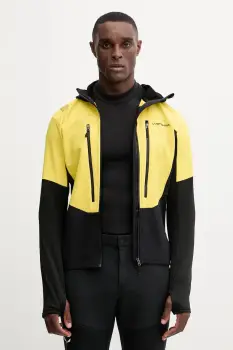 LA Sportiva hanorac Session Tech culoarea galben, cu gluga, cu imprimeu, ZASF035 imagine
