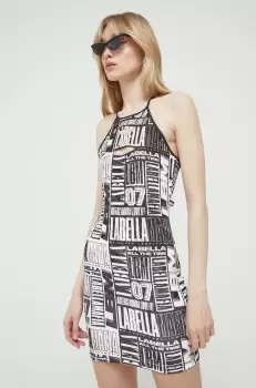 LaBellaMafia rochie culoarea negru, mini, mulata imagine