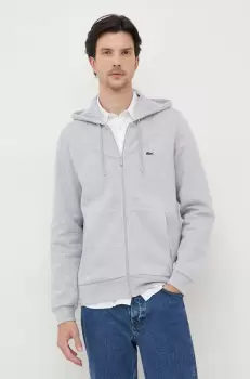 Lacoste bluza barbati, culoarea gri, cu gluga, neted imagine