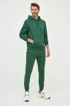 Lacoste bluza barbati, culoarea verde, neted imagine