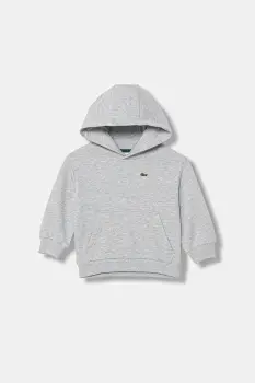 Lacoste bluza copii culoarea negru, cu gluga, uni, SJ5292 imagine