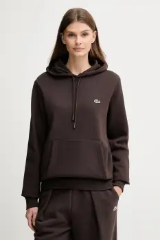 Lacoste bluza culoarea negru, cu gluga, uni, SH9623 imagine