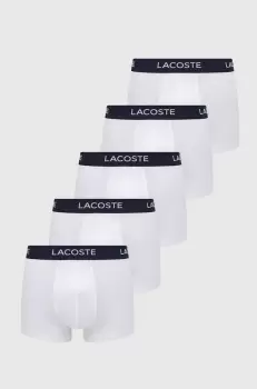 Lacoste boxeri (5-pack) barbati, culoarea alb imagine