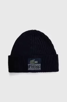 Lacoste caciula de lana culoarea albastru marin, de lana imagine