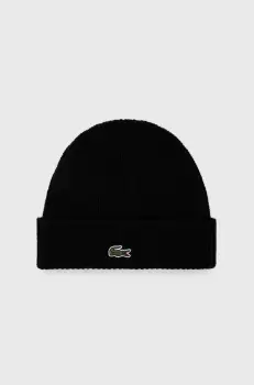 Lacoste caciula de lana culoarea negru, de lana, din tesatura neteda imagine