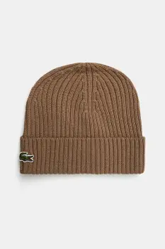 Lacoste caciula de lana culoarea verde, de lana, din tesatura uni, RB0001 imagine