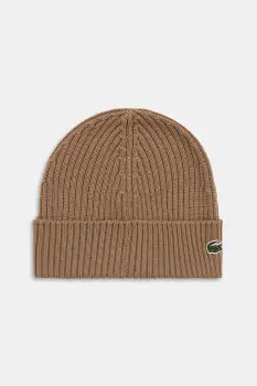 Lacoste caciula de lana culoarea verde, de lana, din tesatura unia, RB0001 imagine