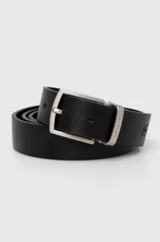 Lacoste curea din piele cu catarame detasabile culoarea negru imagine