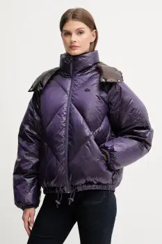 Lacoste geaca de puf culoarea violet, de iarna, oversize, BF5326 imagine