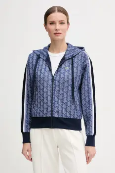 Lacoste hanorac cu fermoar si gluga pentru femei cu bumbac imagine