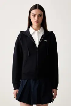 Lacoste hanorac cu fermoar si gluga pentru femei cu bumbac imagine