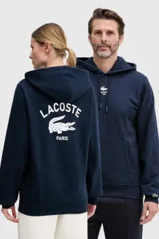 Lacoste hanorac cu gluga din bumbac imagine