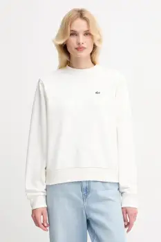 Lacoste hanorac de bumbac culoarea bej, neted, SF5270 imagine