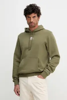 Lacoste hanorac de bumbac culoarea bleumarin, cu gluga, cu imprimeu, SH2740 imagine